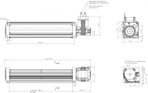 Тангенциальный вентилятор ebmpapst QL3/2000A2-2112LH-447cn