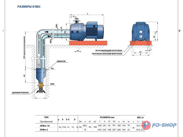 Насосная станция Pedrollo JDWm 1AX/E-4 24cl